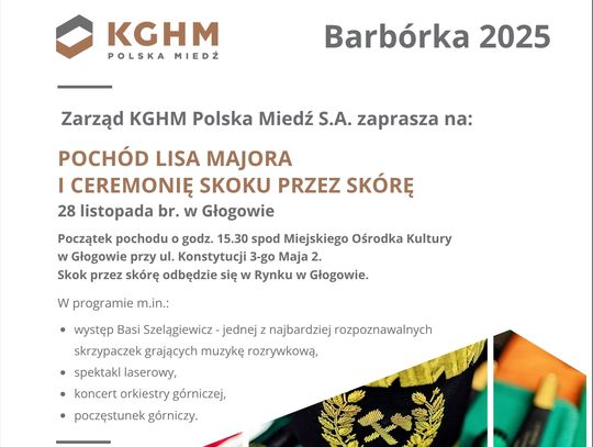 KGHM zaprasza na Barbórkę 2025