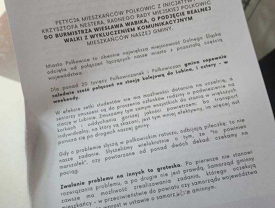 Petycja "20 autobusów na 20 pociągów" złożona!