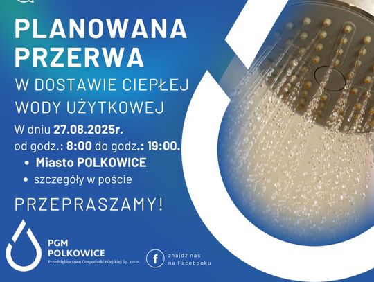 Planowana przerwa w dostawie ciepłej wody w Polkowicach