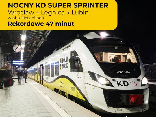 Pociągiem z Wrocławia do Lubina również w nocy!