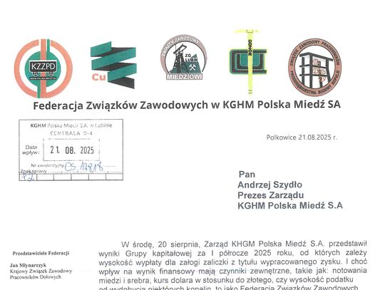Załodze KGHM należy się wypłata jednorazowej nagrody!