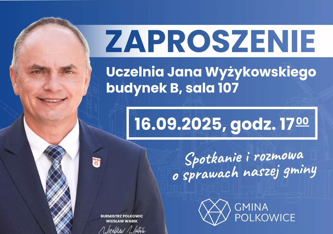 Burmistrz zaprasza mieszkańców na spotkanie otwarte