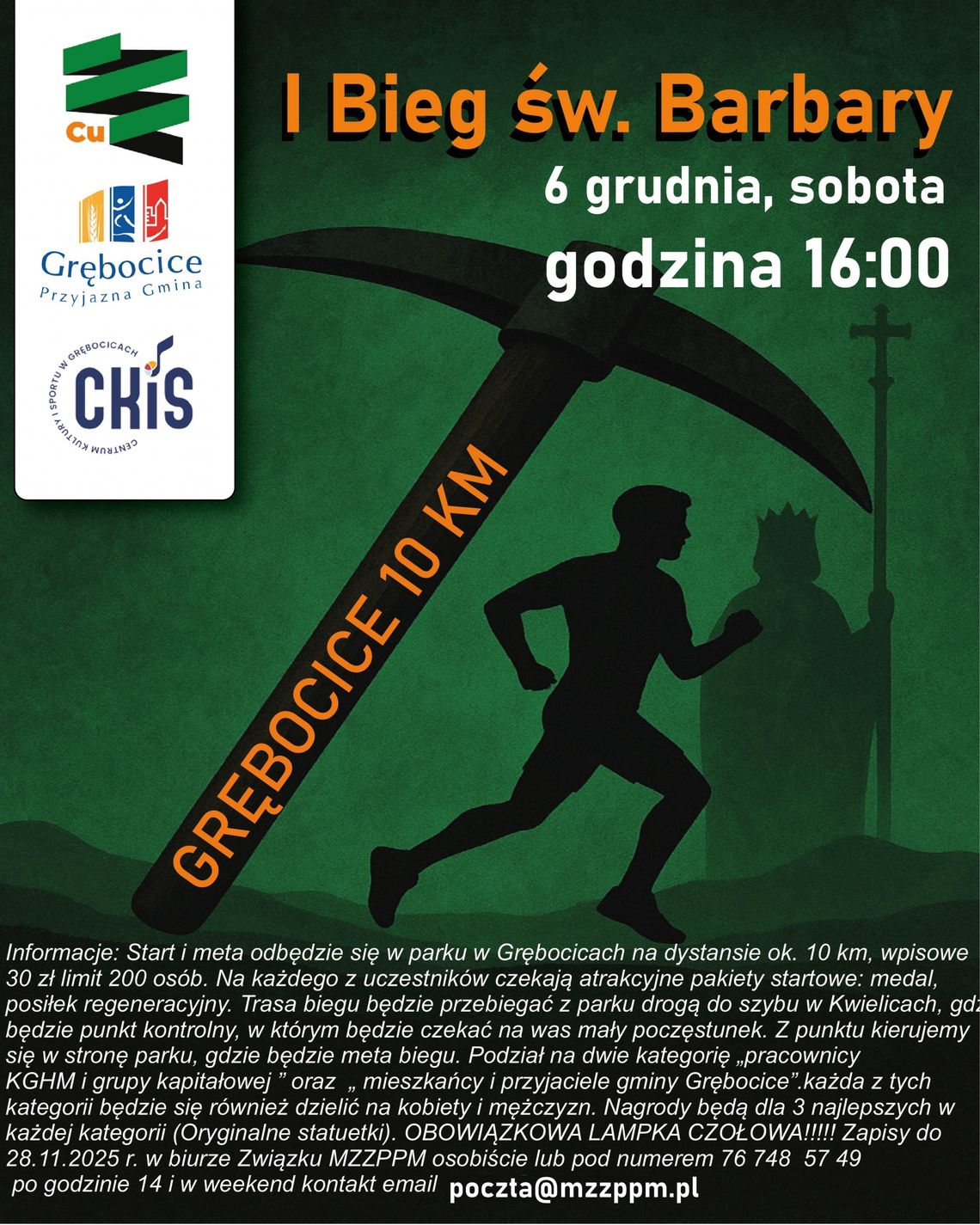 I Bieg św. Barbary w Grębocice. Dołącz do biegowego startu! I Bieg św. Barbary w Grębocice. Dołącz do biegowego startu!