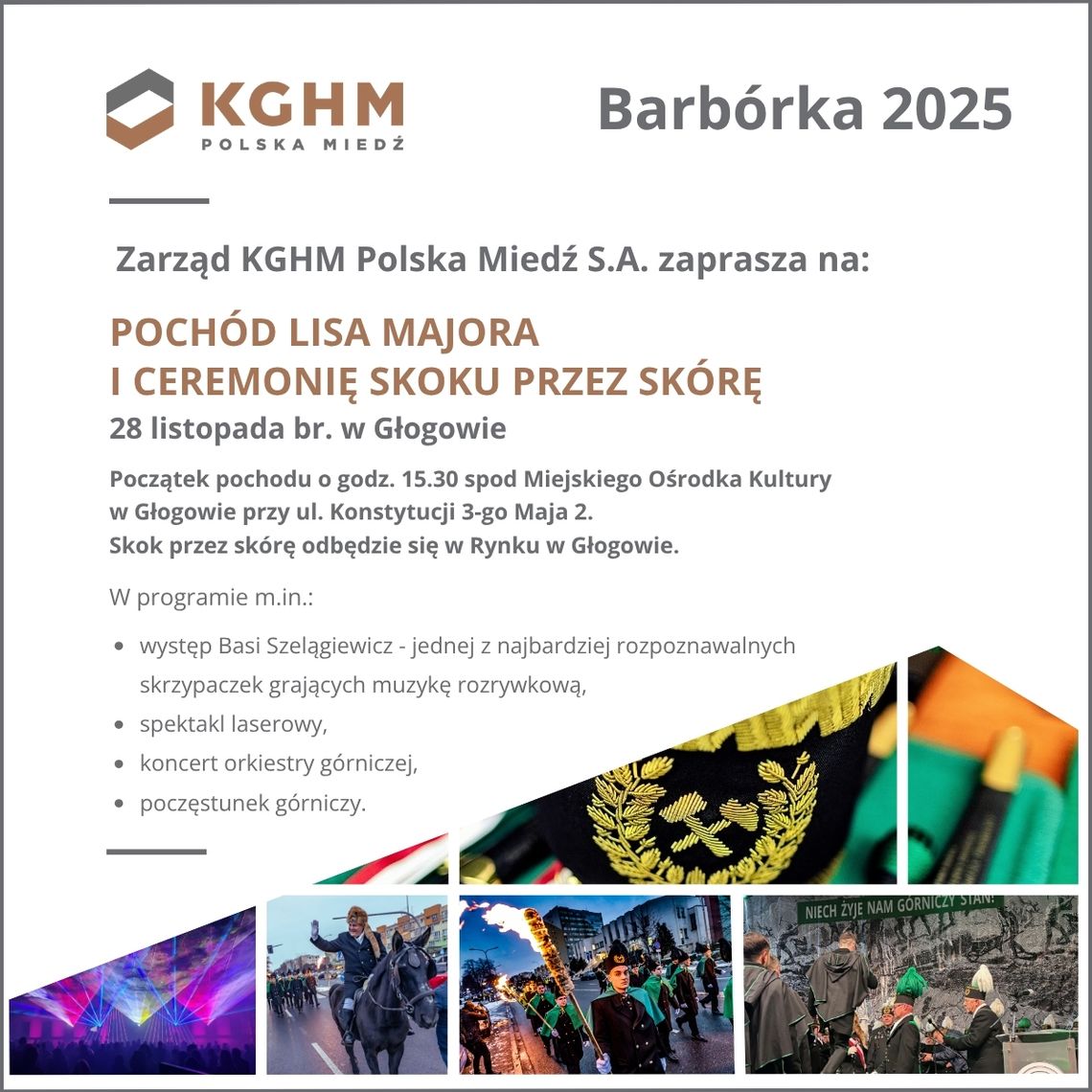 KGHM zaprasza na Barbórkę 2025 KGHM zaprasza na Barbórkę 2025