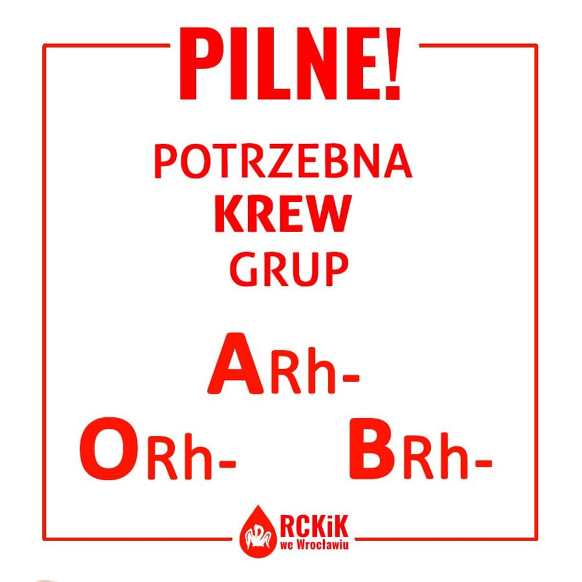 Pilnie potrzebna krew