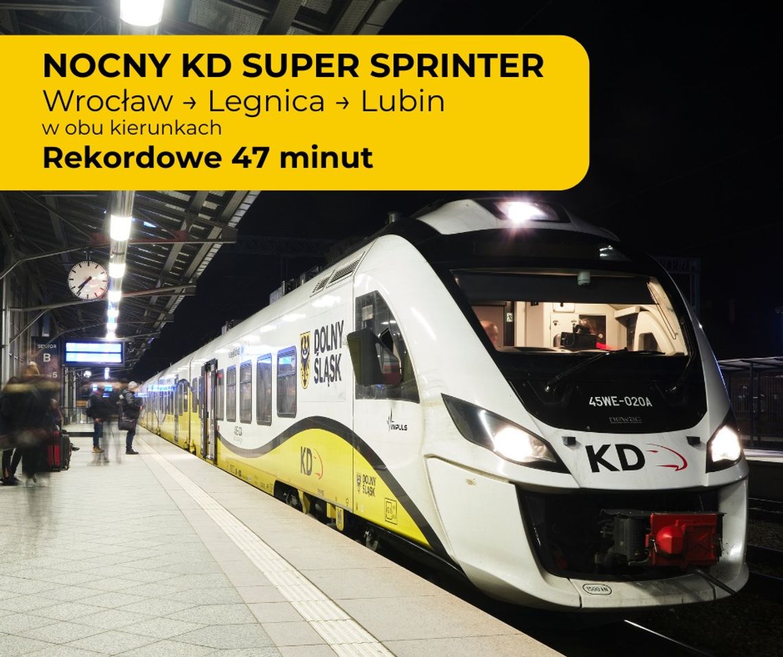 Pociągiem z Wrocławia do Lubina również w nocy!