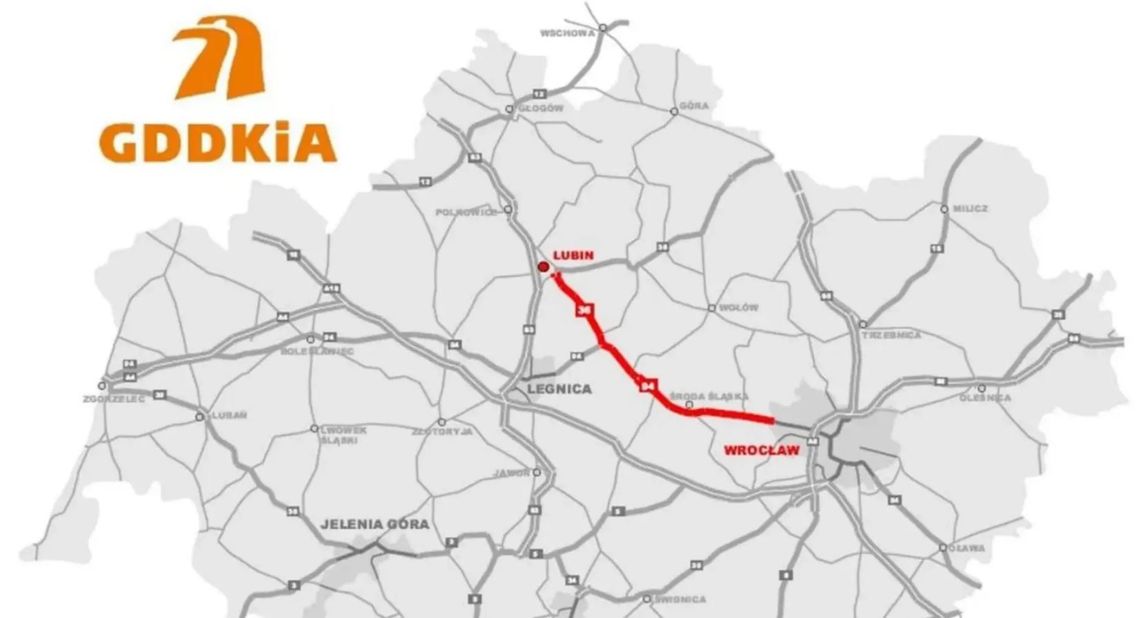 Przebudowa trasy Lubin - Wrocław coraz bliżej
