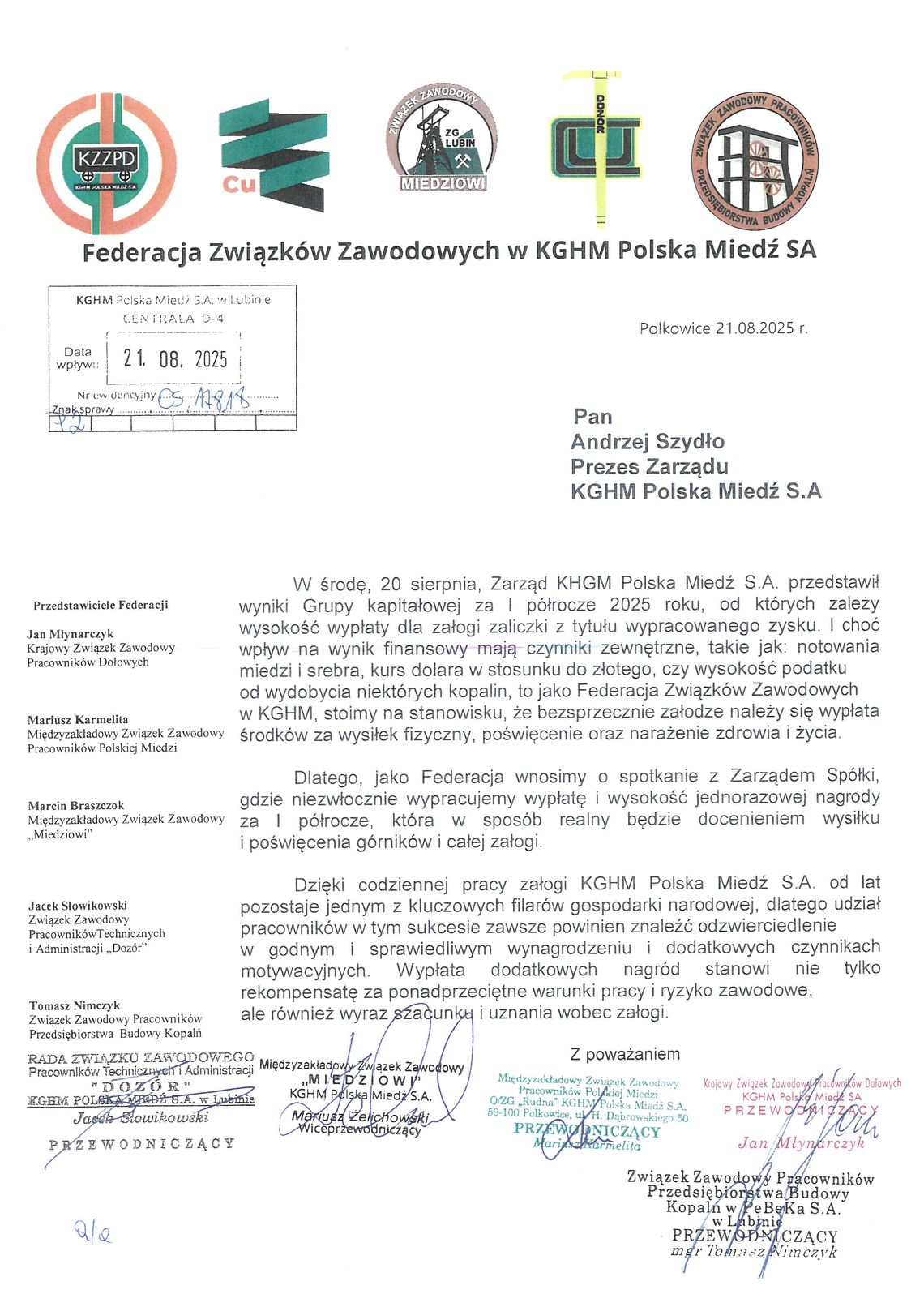 Załodze KGHM należy się wypłata jednorazowej nagrody!